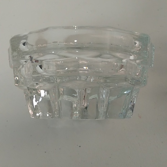 MID-CENTURY MODERN, STARBURST, HEAVY GLASS LOW PROFILE, SET OF 2 CANDLE … - Picture 4 of 7